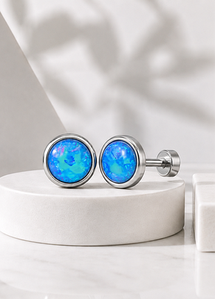 Сережки "blue opal"