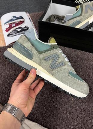 Stone island x new balance 574 legacy steel blue/стон айланд нью беленс 574 синие 40 41 42 43 44 45