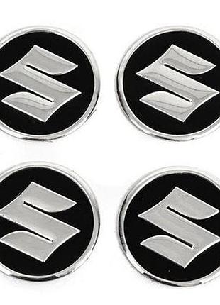 Наклейка на ковпаки suzuki (60мм) чорна (4шт)