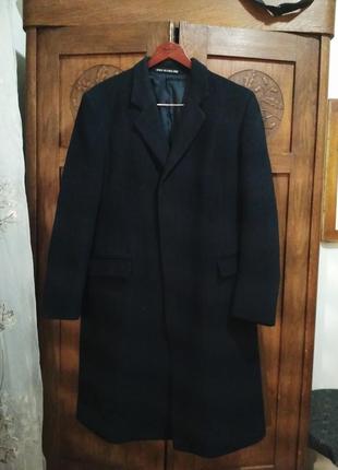 Винтажное шерстяное пальто миди