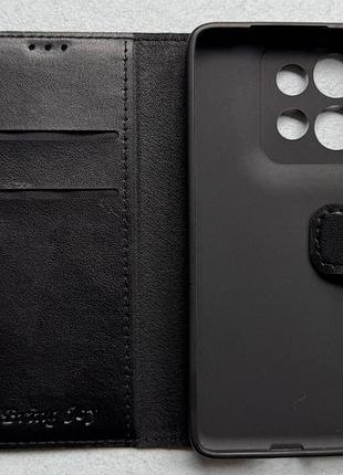 Motorola edge 60 neo чехол-книжка "bring joy" чёрный высококачественная искусственная кожа слоты для карт