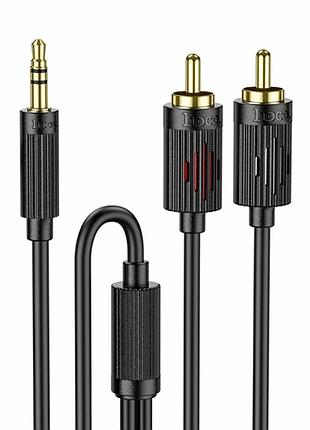 Кабель aux 3.5mm male to 2xrca male 1.5m черный hoco upa28