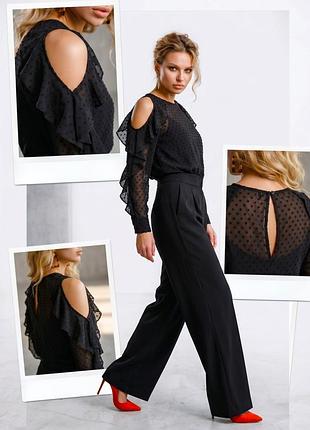 🌟 элегантный комбинезон zara basic с воланами и открытыми плечами m/l