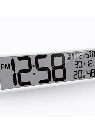 Настінні годинники technoline ws8120 white з термометром гігрометром радіоконтролем часу 440x118x32 мм