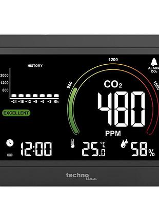 Метеостанція technoline wl1028 з інфрачервоним датчиком co2 li-ion акумулятор кольоровий дисплей для контролю якості повітря