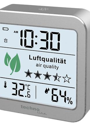 Метеостанція technoline wl1020 silver аналізатор якості повітря з підсвіткою дисплея co2 та лос