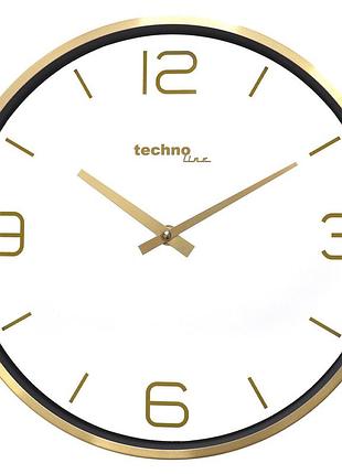 Настінні годинники technoline wt7280 gold діаметр 235 мм кварцові безшумні для дому та офісу