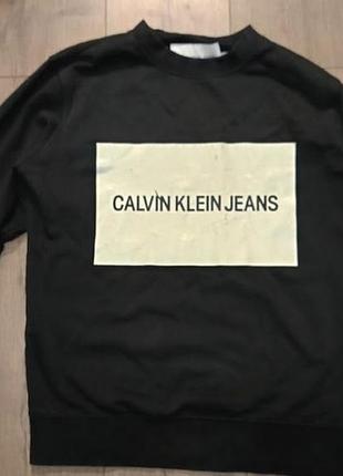 Оригінальний чорний світшот calvin klein jeans box logo (розмір s)