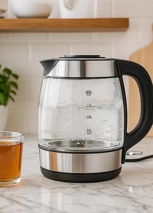 Электрический чайник domotec ms-7946 стеклянный корпус 1,7л 2200 вт 9825