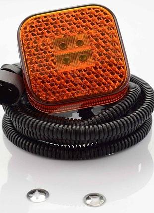 Ліхтар габарит жовтий з кабелем діод led 12/24 81252606101 (роз'єм чол)