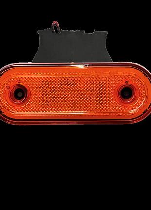 Ліхтар габарит боковий жовтий з кронштейном led 24diod 12-24 v