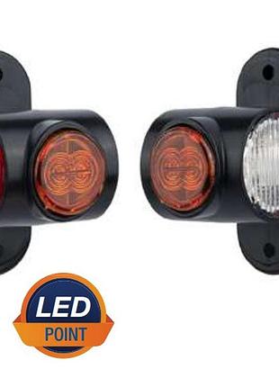Ліхтар габарит ріжок діод led 24 в короткий "міні" лівий трьохстороній
