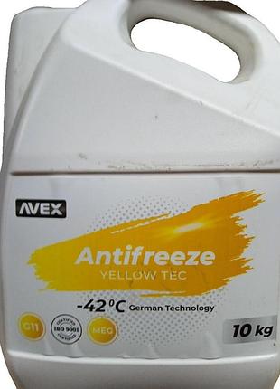 Охолоджуюча рідина-42с 10кг mge антифриз жовтий avex