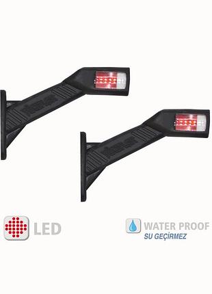 Ліхтар габарит ріжок нахилений довгий діод led 12/24 лівий l-180