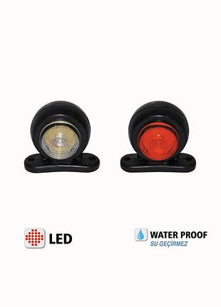 Ліхтар габарит ріжок діод led 12/24 короткий "міні" l/r