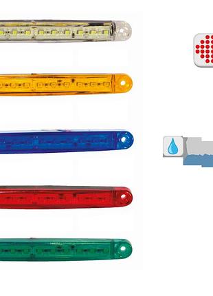 Ліхтар габарит led 12 діодів червоний 158x17x10