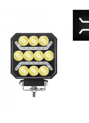 Фара робоча 101x101 led на 10 діодів з білим габаритним вогнем, алюмінієвий корпус 12-24v, 15 w