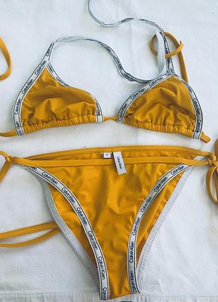 Купальник calvin klein кевин кляйн раздельный 44 s везде лого