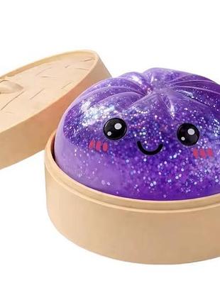 Антистресс dumpling (10 см) сквиш пельмень глиттер игрушка сюрприз, 1 шт