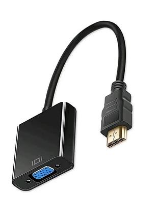 Кабель-переходник hdmi – vga для передачи видео и аудио сигнала / активное питание, 1080р / черный