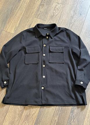 Чорна сорочка-куртка l-xl