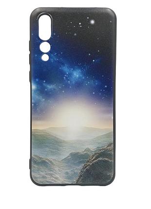 Силіконова накладка (бампер) для смартфона huawei p20 pro / з принтом / чорна