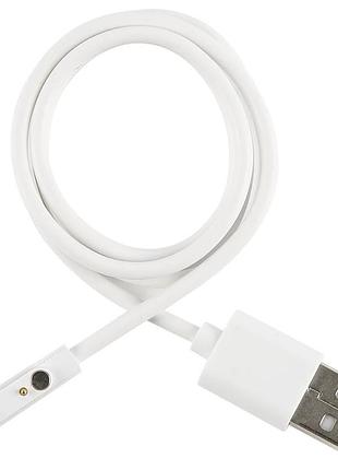 Магнітний usb кабель для годинника wonlex kt12 на 2 конектора (7.62 мм) 80 см. білий