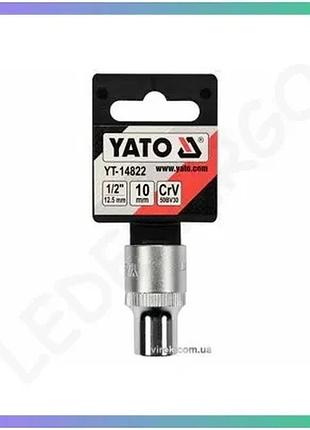 Головка торцева yato 1/2" spline m10 мм l 38 мм для гайок и болтов ключ для крепежа