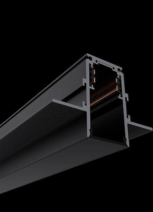Магнитный трековый шинопровод oledim ol01 48v встраиваемый черный 1м для освещения интерьеров sku_7771001