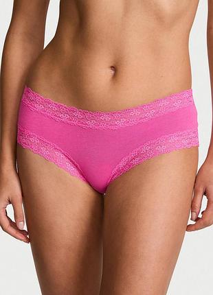 Женские трусики victoria's secret (52699561322) cotton lace-trim cheeky s розовые