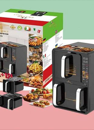 Двухкамерная аэрофритюрница t.k.line tk00275 12л и 6л мощность 5200вт + 2000вт gz-84
