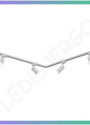 Комплект трекового освещения oledim set-10l 1+1x4 белый угловая люстра для освещения помещений sku_7771733