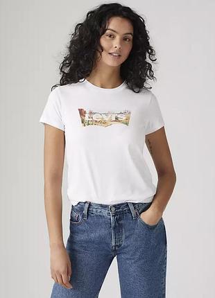 Женская футболка levi's (198402642765) perfect t-shirt l белая