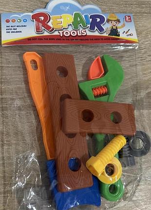 Дитячий ігровий набір інструментів repair tools "юний будівельник" (пластиковий набір майстра в пакеті з хедером)