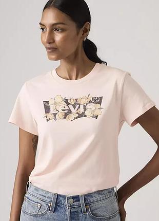 Жіноча футболка levi's (199105688326) logo perfect tee shirt l рожева