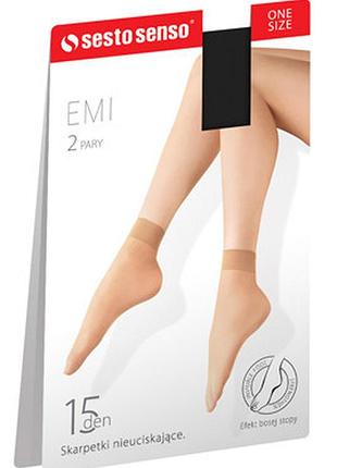 Женские носки emi 15 den sesto senso комплект 2 пары натуральный