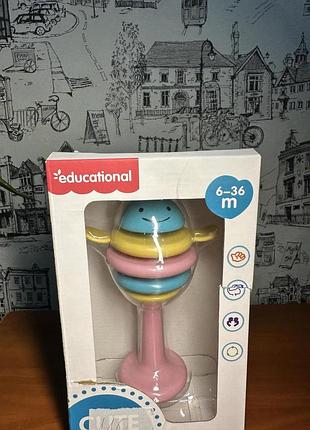 Детская погремушка-неваляшка «умная пчелка» educational cute на присоске развивающая игрушка