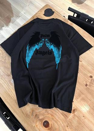 Palm angels футболка мужская чёрная с крыльями