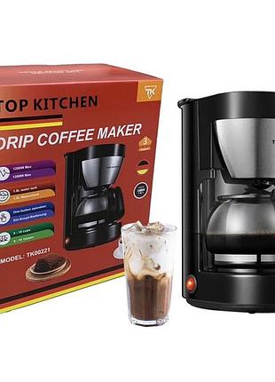 Капельная кофеварка top kitchen 1200w tk00221 кофе молотый 1л cf-26