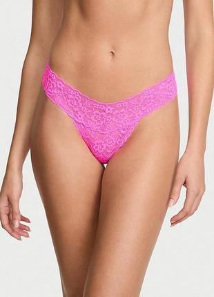 Женские трусики victoria's secret (887922483275) lace thong xxl розовые