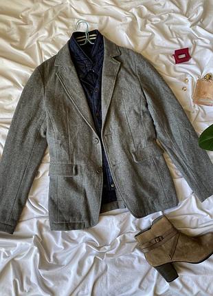 Шерстяной пиджак блайзер zara s xs