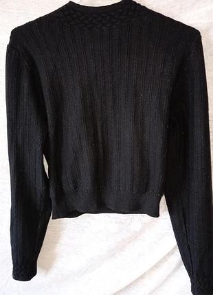 Укороченный свитер косички sunday best aritzia черный кроп вязаный джемпер с косами гольф брендовый пуловер женский р. s-m