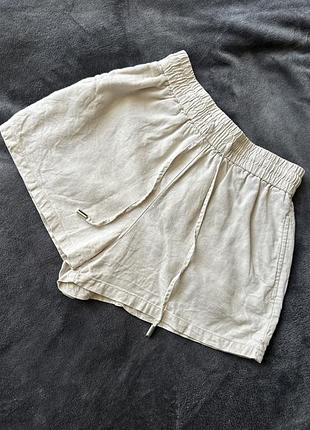Zara шорти льонові бріджі
