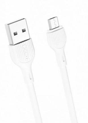 Кабель micro usb xo-nb200 для смартфонів xiaomi redmi 6 / xiaomi redmi 6a 1 метр білий