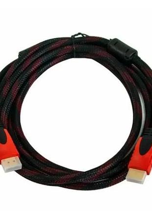 Кабель hdmi - hdmi / v1.4 / 3 метра / нейлоновий / чорний