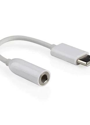 Перехідник з type c на аудіо 3.5 mm білий