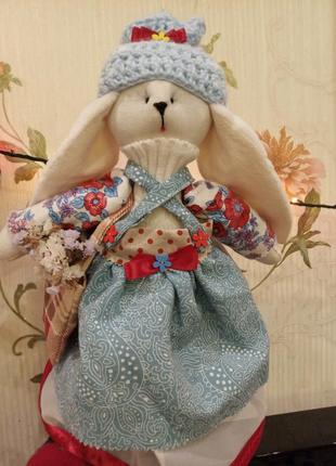 Текстильний зайчик ручна робота-38 см