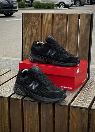 Кроссовки new balance 2010 нью баланс 2010 черные для мужчин из сетки и замши на лето