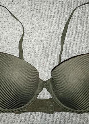 Бюстгальтер хаки в рубчик h&m 75b 34b