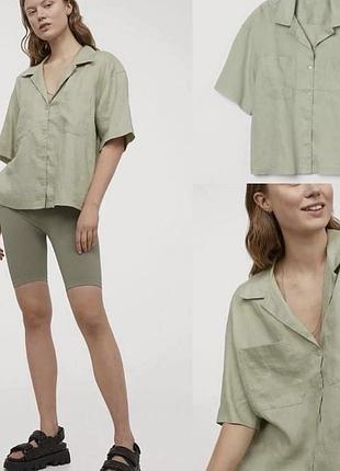 Сорочка льняна h&m на короткий рукав